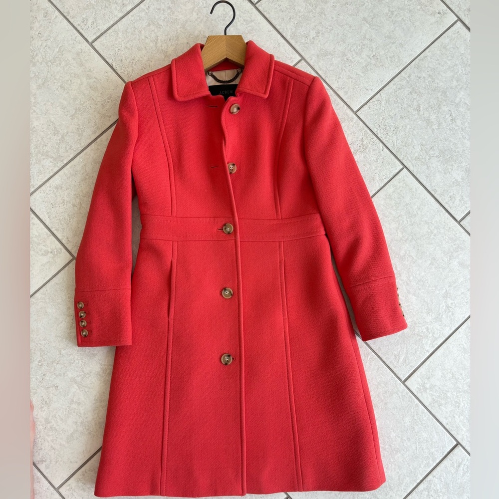 LIKE NEW JCrew Double clothed Lady Day Coat Bohemian Red with Thinsulate